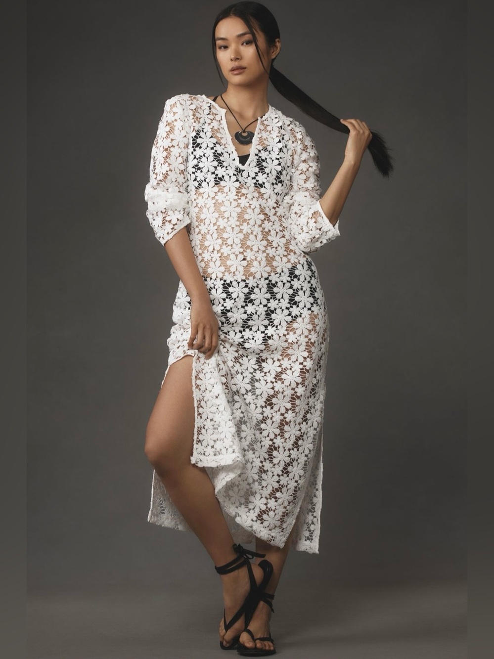 NWT Anthropologie 3D Floral Kaftan